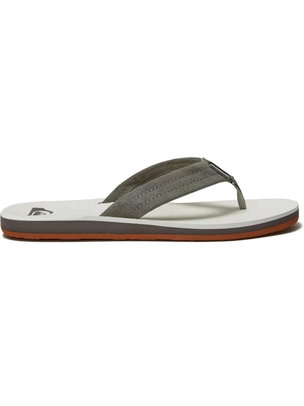 Men's Grey White Suede Flip Flops Arch Support Athletic Sandals Thong Casual